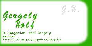 gergely wolf business card